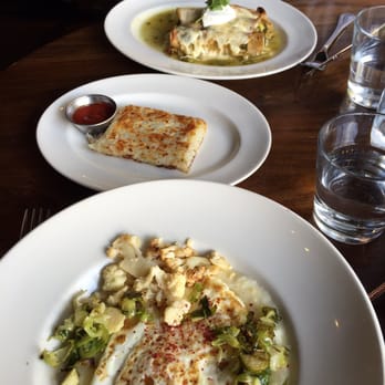 Beatrix - Green Chili Enchiladas, side of hashbrowns, and the Cauliflower Grits and Fried Egg - New American Near Me - Chicago, Illinois