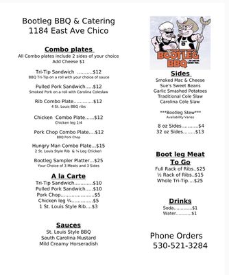 Menu photo 1 Bootleg BBQ And Catering Chico, CA Menu photo 1 Bootleg BBQ And Catering Chico, CA