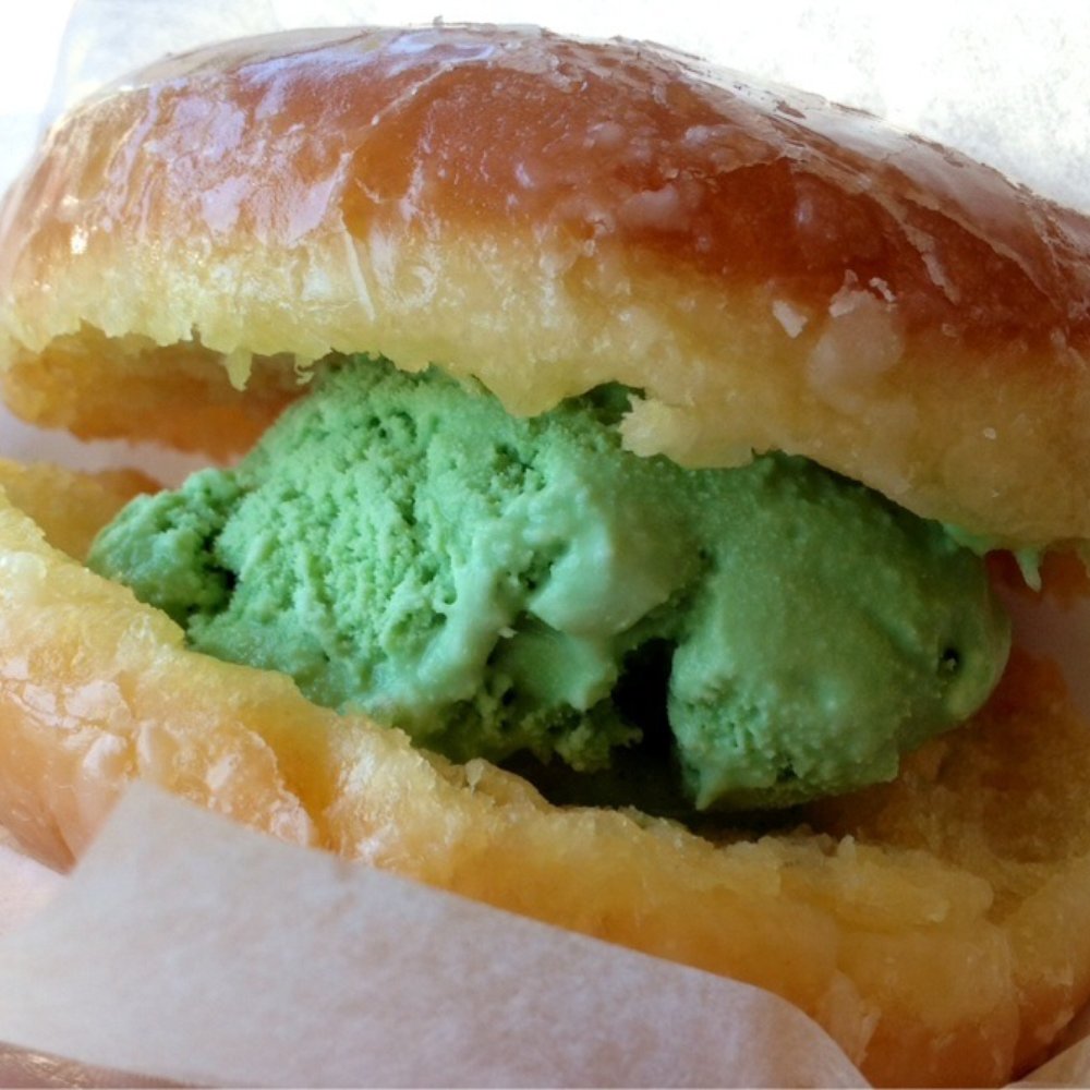 Bakers Donuts - Donut Green Tea Ice Cream Sandwich! - Donuts Near Me - Sacramento, California
