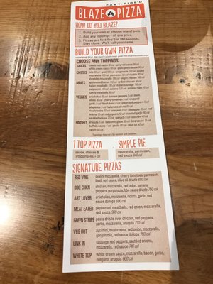Menu photo 1 Blaze Pizza Visalia, CA