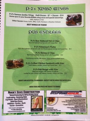 Menu photo 2 P-2's Irish Pub Tupper Lake, NY Menu photo 2 P-2's Irish Pub Tupper Lake, NY