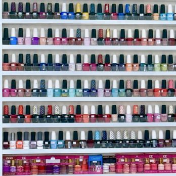 Spa Lounge - Nail Polish | One of the nail polish walls - Nail Salons Near Me - Beverly Hills, California