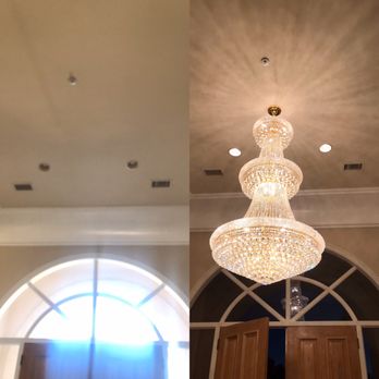 RTA Electric - 180lb chandelier install 15' high ceiling. - Electricians Near Me RTA Electric - 180lb chandelier install 15' high ceiling. - Electricians Near Me