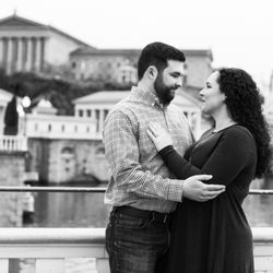 Romantic engagement shoot at the waterworks near the Philadelphia Museaum of Art.