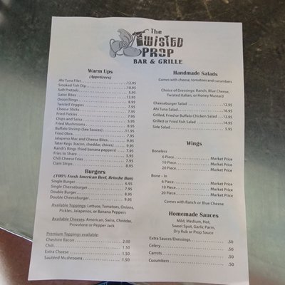 Menu photo 4 The Twisted Prop Bar & Grille Winter Haven, FL