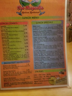 Menu photo 1 Dos Margaritas 3 Jasper, GA