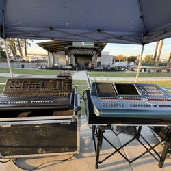 Forte Audio Productions - Tulare Amphitheater with our Midas consoles and JBL Subs!