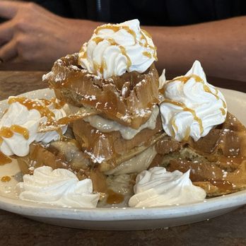 The Ugly Rooster Cafe - Banana cream pie waffles - Breakfast & Brunch Near Me - Malta, New York The Ugly Rooster Cafe - Banana cream pie waffles - Breakfast & Brunch Near Me - Malta, New York