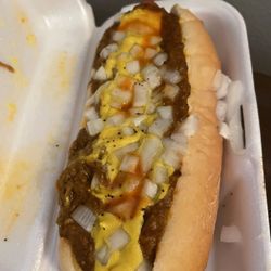 National Coney Island - Royal Oak - Classic Coney Dog with a dash of hot sauce