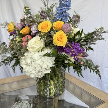 Madame Chrysanthemum - Beautiful custom flower arrangement and vase. - Florists Near Me - Savannah, Georgia