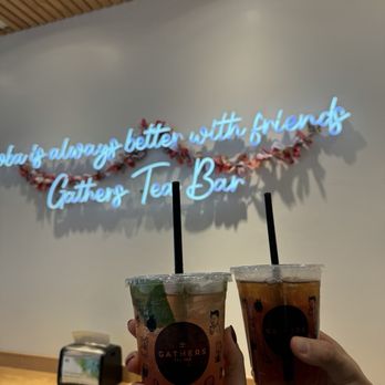 Gathers Tea Bar - Valentines Day limited edition Lychee Rose Mojito & honey yuzu oolong - Bubble Tea Near Me - Chicago, Illinois Gathers Tea Bar - Valentines Day limited edition Lychee Rose Mojito & honey yuzu oolong - Bubble Tea Near Me - Chicago, Illinois