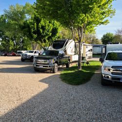 Country Corners RV Park - The spaces are all pull through and have nice grass and trees for some shade.