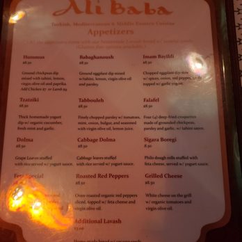 Ali Baba - Menu - Turkish Near Me - San Juan, Puerto Rico