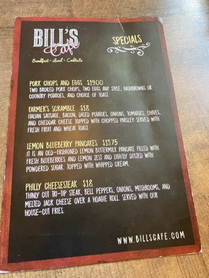 Menu photo 5 Bill's Cafe San Jose, CA