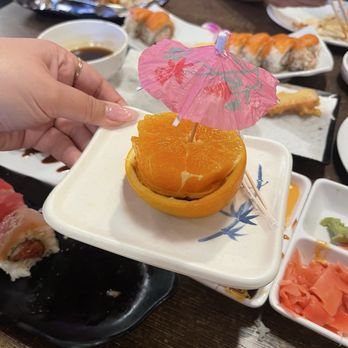 Rock N Roll Sushi - Complimentary orange. - Sushi Bars Near Me - San Bernardino, California Rock N Roll Sushi - Complimentary orange. - Sushi Bars Near Me - San Bernardino, California