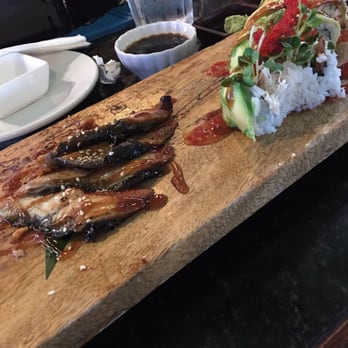 Three's Bar & Grill - Unagi side sashimi (sweet) Green Dragon Roll- Fantastic! - Asian Fusion Near Me - Kihei, Hawaii