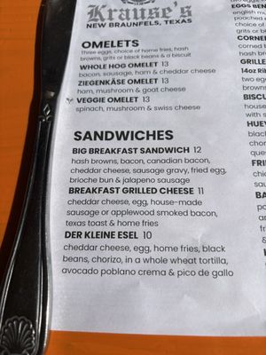 Menu photo 2 Krause's Cafe New Braunfels, TX Menu photo 2 Krause's Cafe New Braunfels, TX