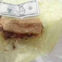 This was the sweet pepper half of my footlong cheesesteak.