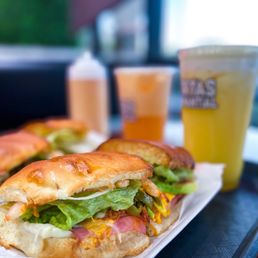 a sandwich and a drink a sandwich and a drink