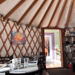 Roots Café - Interior of yurt