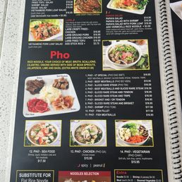 Part of the Menu (2025): Pho and Salads: Yum in Thai translates to "Salad" or Ceviche type dish that's meat or seafood.