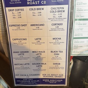 Exo Roast Co - Menu - Coffee Roasteries Near Me - Tucson, Arizona