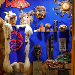 Frisco Native American Museum - Northwest coast collection of masks and baskets