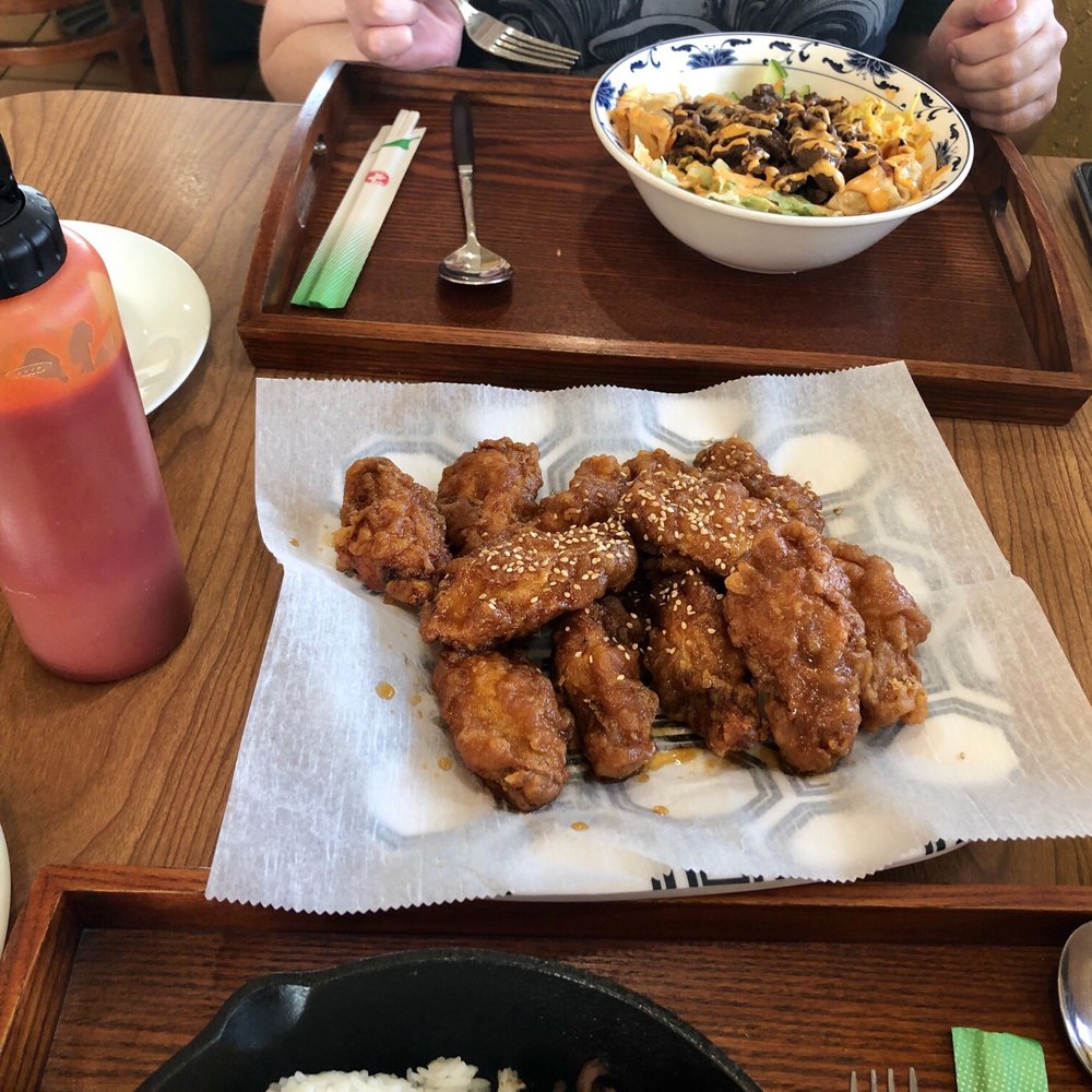 K-BBQ - Soy Garlic Wings & Cupbap With Beef - Korean Near Me - Canton, Michigan