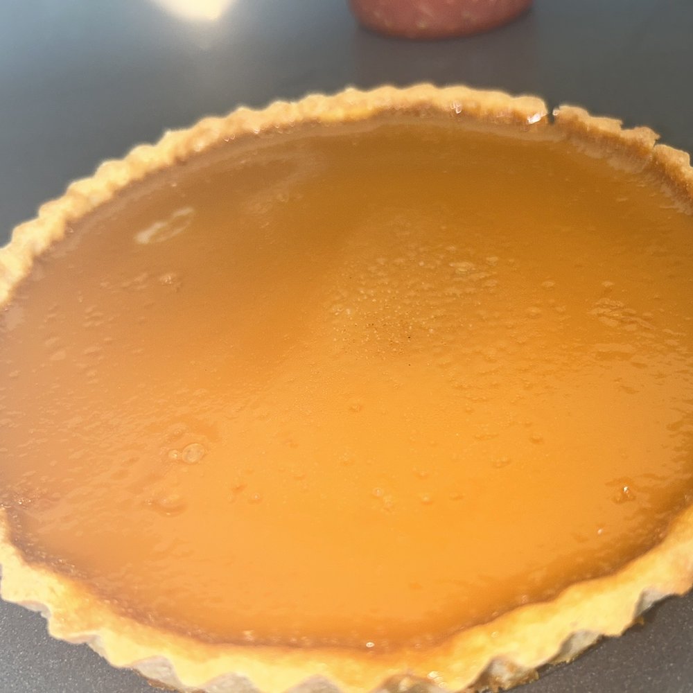 Salted creme brûlée tart