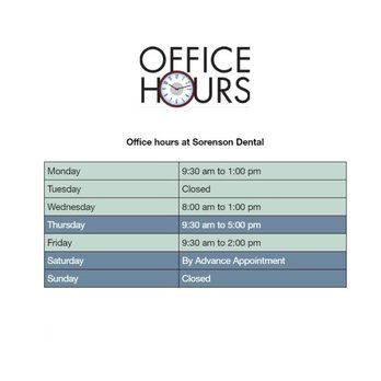 Sorenson Dental - What are the office hours at Hugo MN dentist Sorenson Dental - Orthodontists Near Me - Hugo, Minnesota