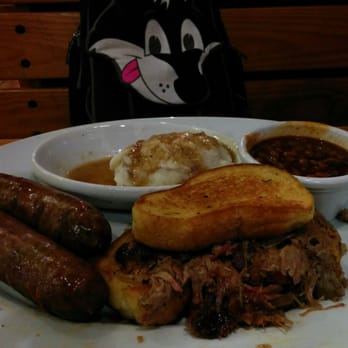 Smokey Bones Reading - Pulled pork and smoked sausage with mashed potatoes and BBQ baked beans. - Barbeque Near Me - Reading, Pennsylvania Smokey Bones Reading - Pulled pork and smoked sausage with mashed potatoes and BBQ baked beans. - Barbeque Near Me - Reading, Pennsylvania