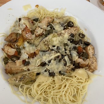 Colorado Grill - Pasta siena - angel hair, chicken, artichoke hearts, capers and olives. No sauce whatsoever. - American Near Me - White House, Tennessee Colorado Grill - Pasta siena - angel hair, chicken, artichoke hearts, capers and olives. No sauce whatsoever. - American Near Me - White House, Tennessee