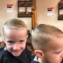 Pistoleros BarberShop - Kids cut #3 and shears on top