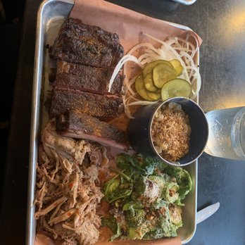 Sweet Cheeks Q - Fat cheeks platter with pulled pork and pork ribs - Southern Near Me - Boston, Massachusetts