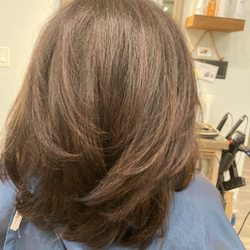 E'lan Salon and Spa - My hair after Veota cut and styled.