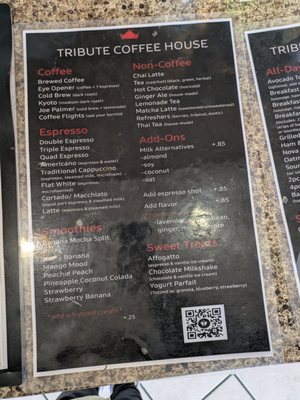 Menu photo 1 Tribute Coffee House Garden Grove, CA