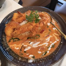 Panang curry with jumbo prawns Panang curry with jumbo prawns