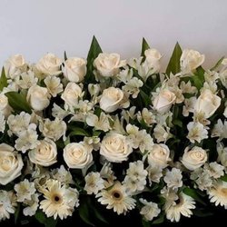 Opal's Artistry in Flowers & Balloons - A Bench of flowers, with tranquility, peace, love
