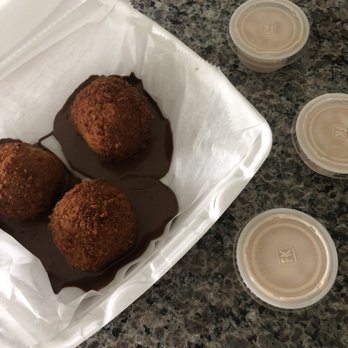 Brgr Stop - Peanut butter balls cradled by Nutella with fruity pebbles milk shots! - American Near Me - Fort Lauderdale, Florida