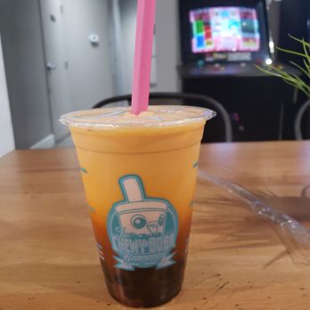 Chewy Boba - Thai Tea (regular size with honey boba) - Coffee & Tea Near Me - Tampa, Florida