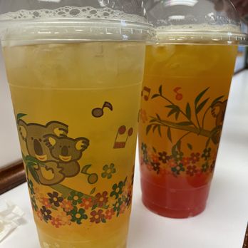 Nihao Cafe and Tea House - Large fruits tea, white peach and passion fruit with boba - Bubble Tea Near Me - Johnson City, New York
