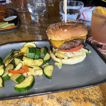 The Tipsy Toboggan - Classic Burger with Veggies - American Near Me - Fall River, Massachusetts