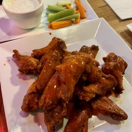 Buffalo wings. Huge and the perfect spice. Blue cheese is awesome too! Buffalo wings. Huge and the perfect spice. Blue cheese is awesome too!