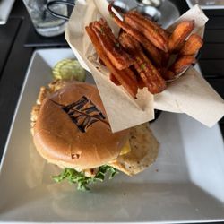 Melbourne Kitchen - Grilled chicken sandwich and sweet potato fries