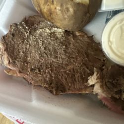 One of the steaks. And part of the second steak