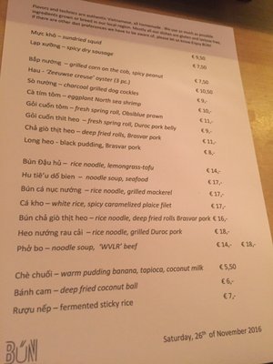 Menu photo 1 BÚN Antwerp, VAN Menu photo 1 BÚN Antwerp, VAN