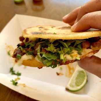 Maria's Tacos y Mas - Al Pastor Gordita with marinated pork with pineapple. - Tacos Near Me - Naples, Florida