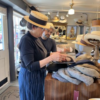 Eclipse Hat Shop - Sharon walking me through her fabric selections for the upcoming season - Hats Near Me - Seattle, Washington