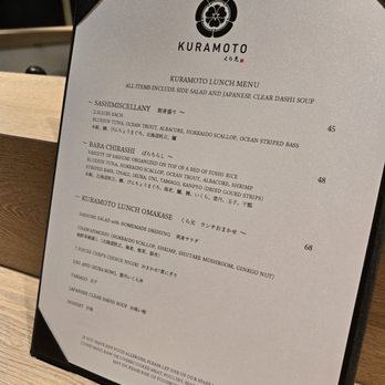 Kuramoto - Lunch menu - Sushi Bars Near Me - Tustin, California