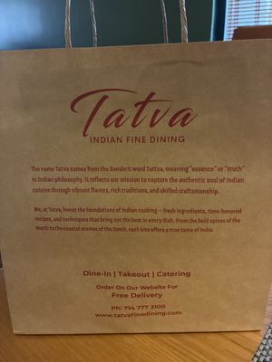 Menu photo 1 Tatva Indian Fine Dining Anaheim, CA Menu photo 1 Tatva Indian Fine Dining Anaheim, CA